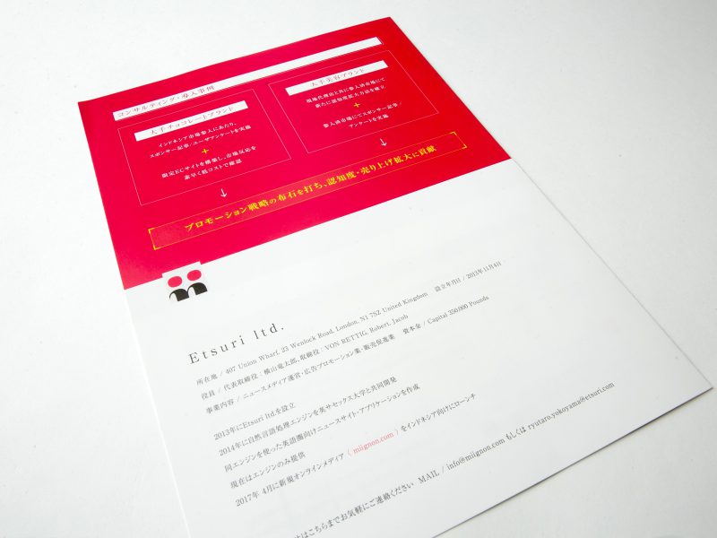 メディア広告企業の会社案内パンフレット・裏面デザイン