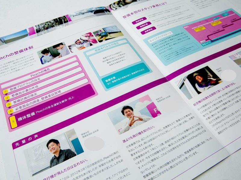 航空会社の採用パンフレット・中面デザイン