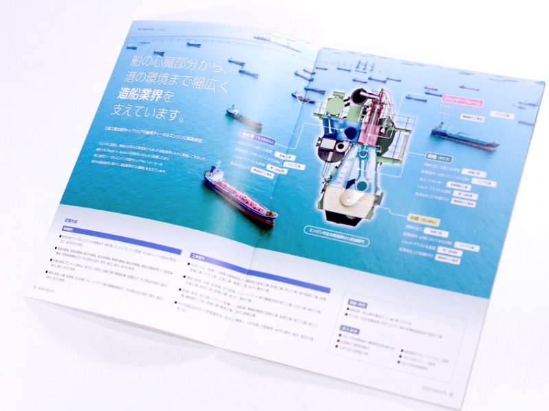 会社案内パンフレット見開きデザイン