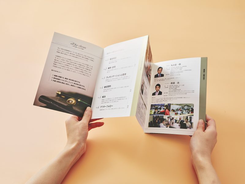 法律事務所・事例集パンフレット蛇腹全体像